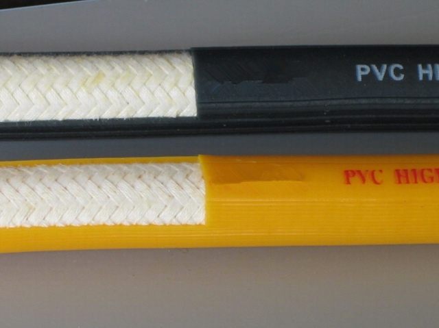 Weaving high pressure pvc fiber hose